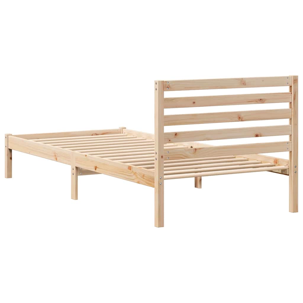 Krevetna konstrukcija Smeđa 100 x 210 cm Čvrsto borovo drvo