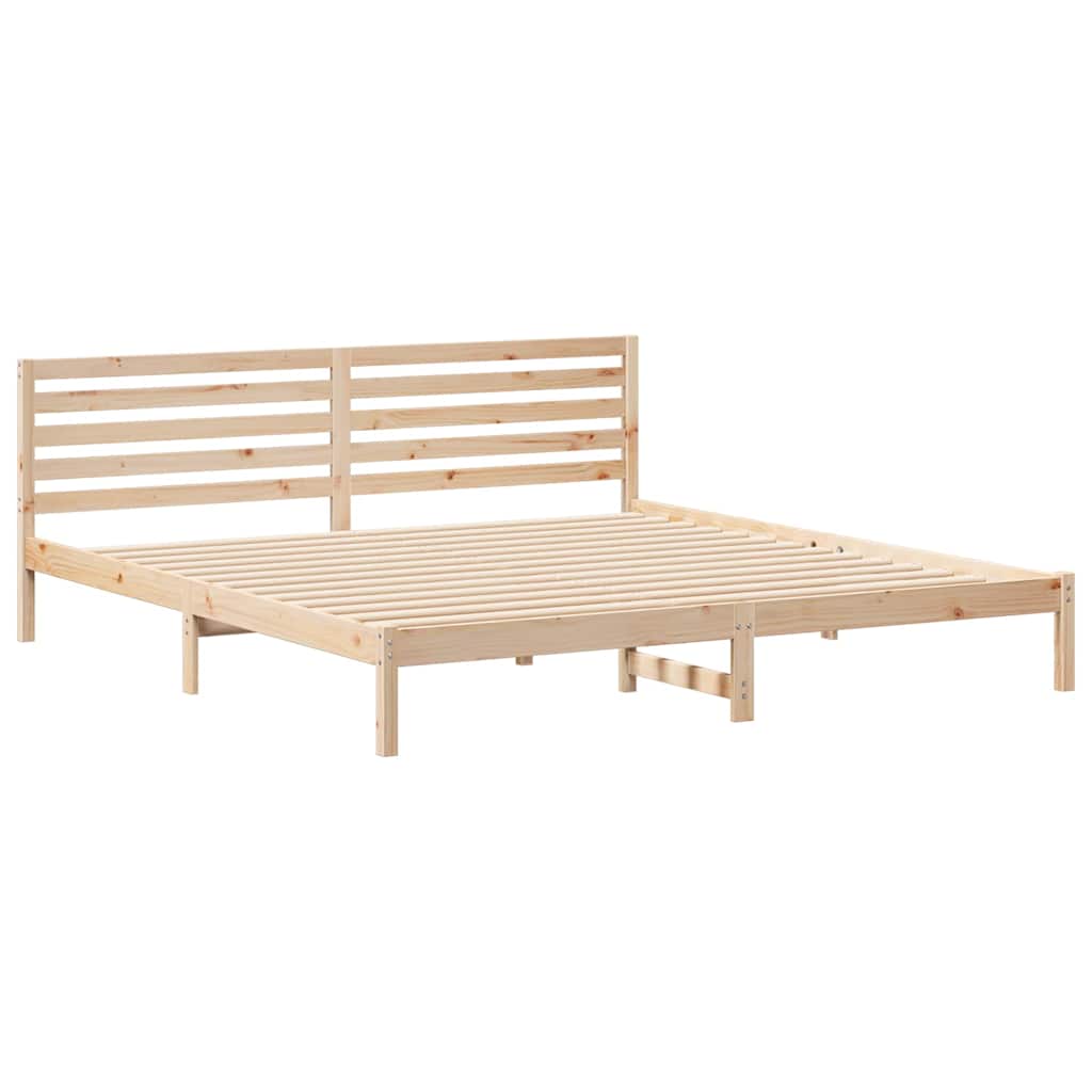 Krevetna konstrukcija Smeđa 200 x 210 cm Čvrsto borovo drvo