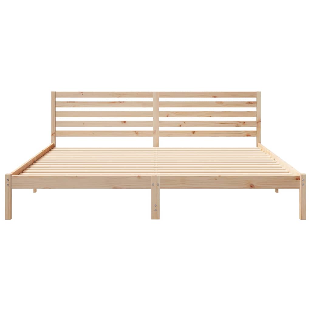 Krevetna konstrukcija Smeđa 200 x 210 cm Čvrsto borovo drvo