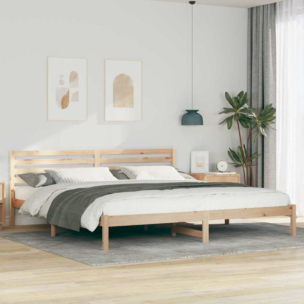 Krevetna konstrukcija Smeđa 180 x 220 cm Čvrsto borovo drvo