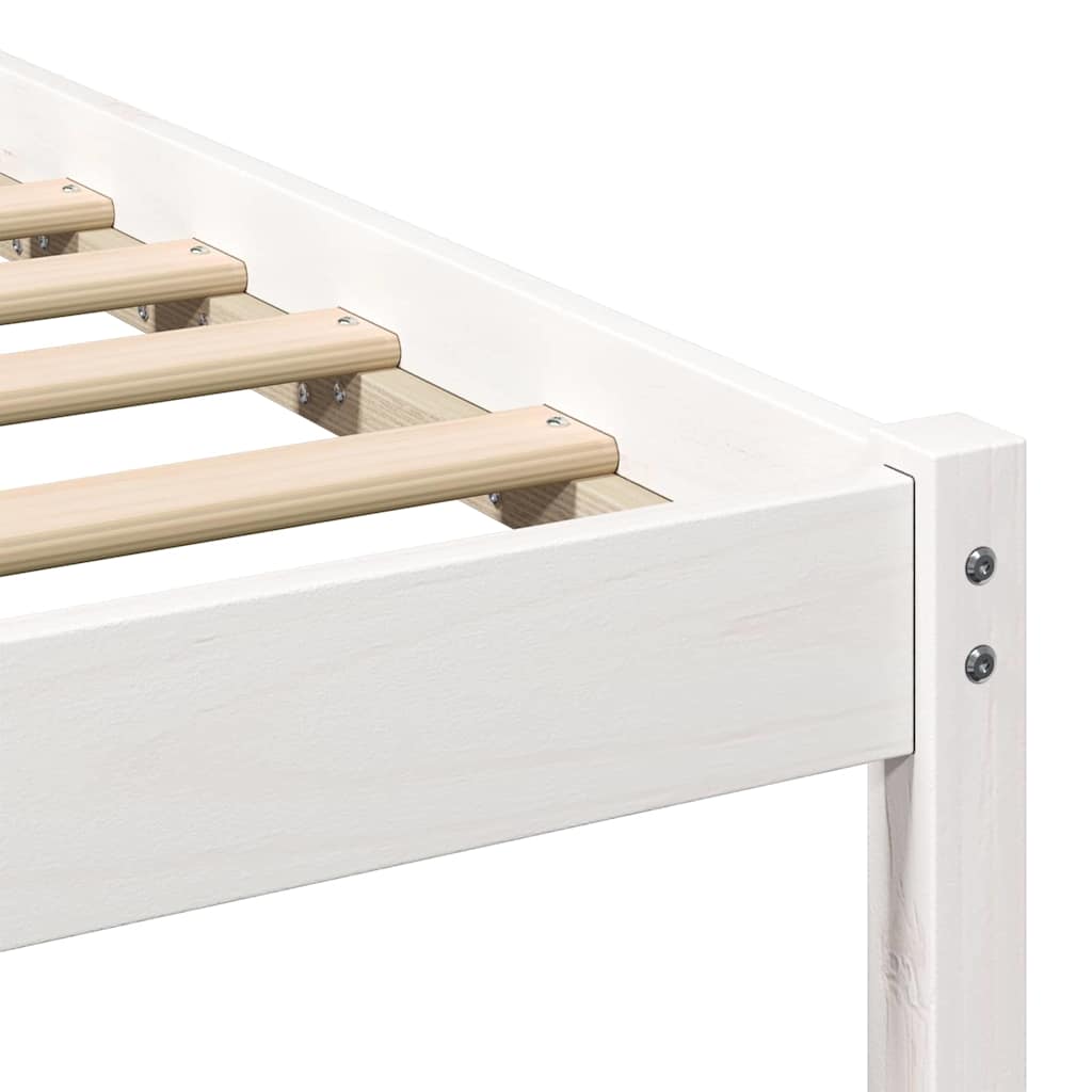 Krevetna konstrukcija Bijelo 180 x 220 cm Čvrsto borovo drvo
