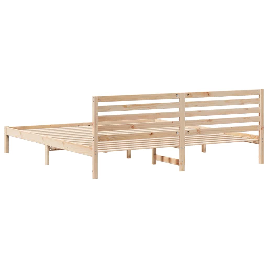 Krevetna konstrukcija Smeđa 200 x 220 cm Čvrsto borovo drvo