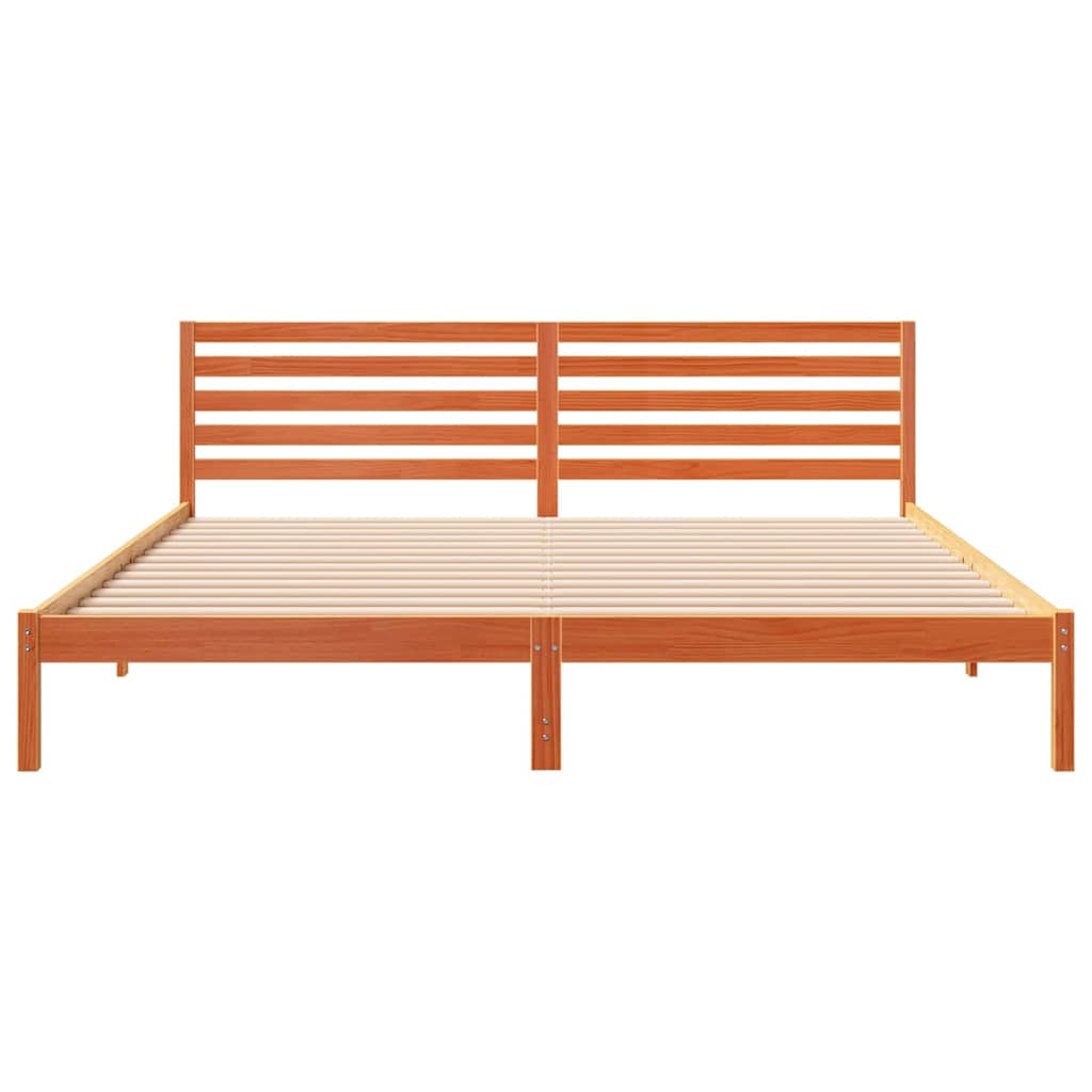 Krevetna konstrukcija s uzglavljem Vosak smeđa 200 x 220 cm