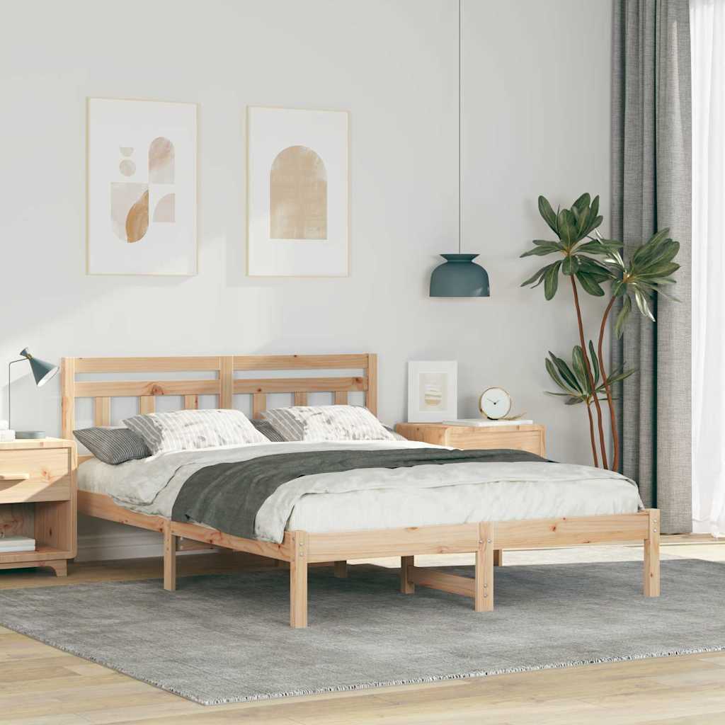 Krevetna konstrukcija Smeđa 120 x 200 cm Čvrsto borovo drvo