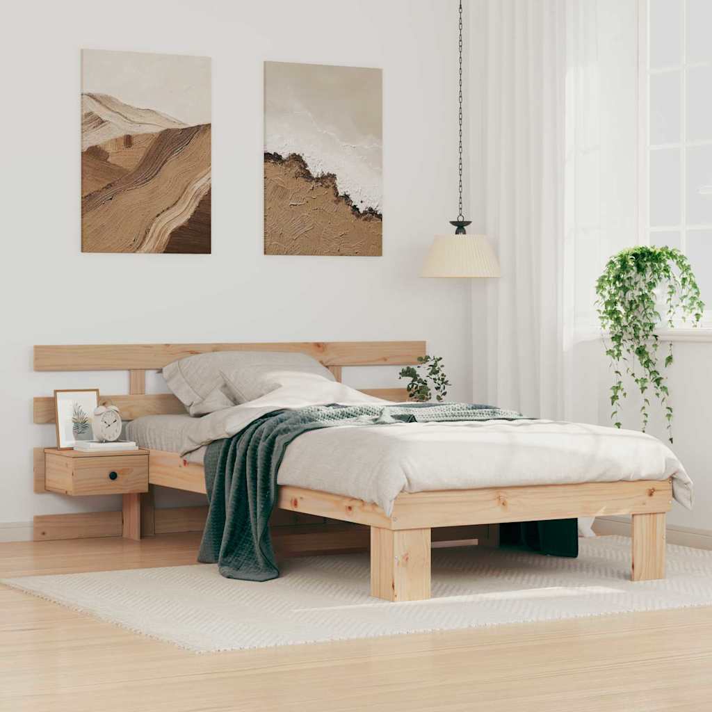 Krevetna konstrukcija Smeđa 100 x 200 cm Čvrsto borovo drvo
