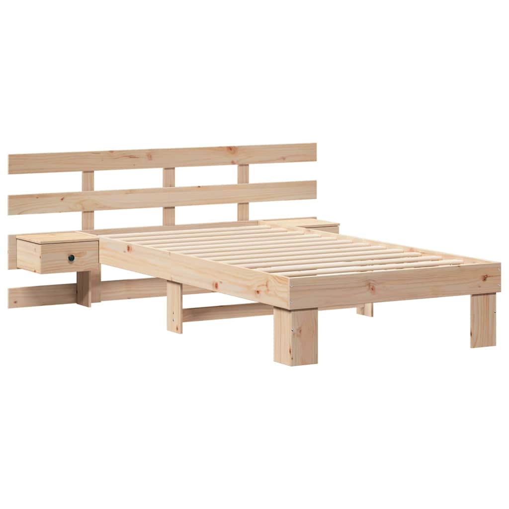 Krevetna konstrukcija Smeđa 100 x 200 cm Čvrsto borovo drvo
