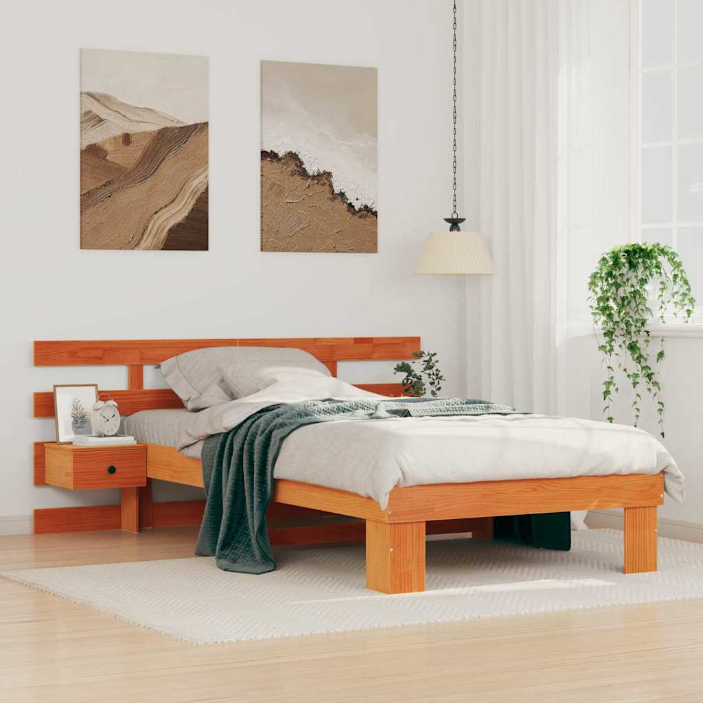 Krevetna konstrukcija s uzglavljem Vosak smeđa 100 x 200 cm