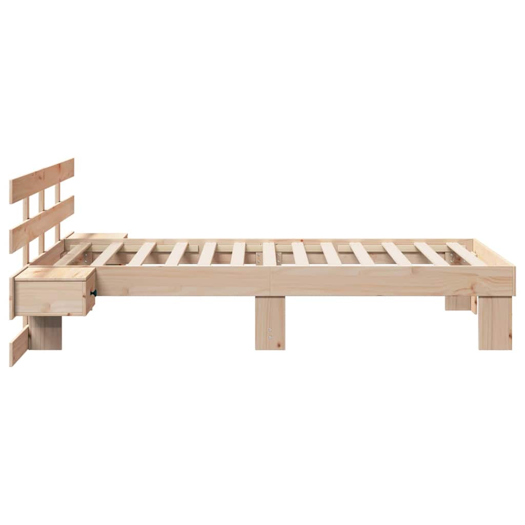 Krevetna konstrukcija Smeđa 75 x 190 cm Čvrsto borovo drvo