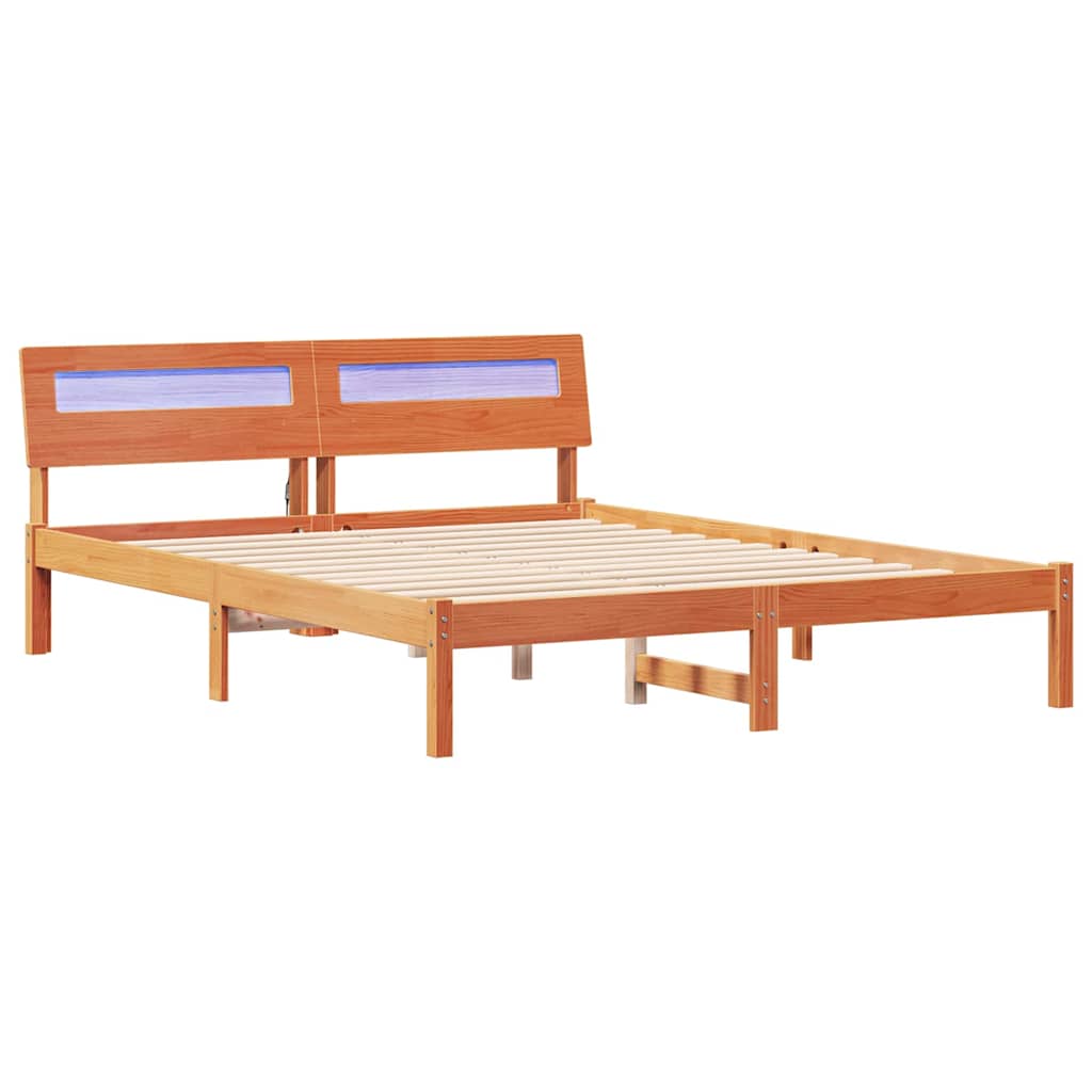 Krevetna konstrukcija s uzglavljem Vosak smeđa 150 x 200 cm