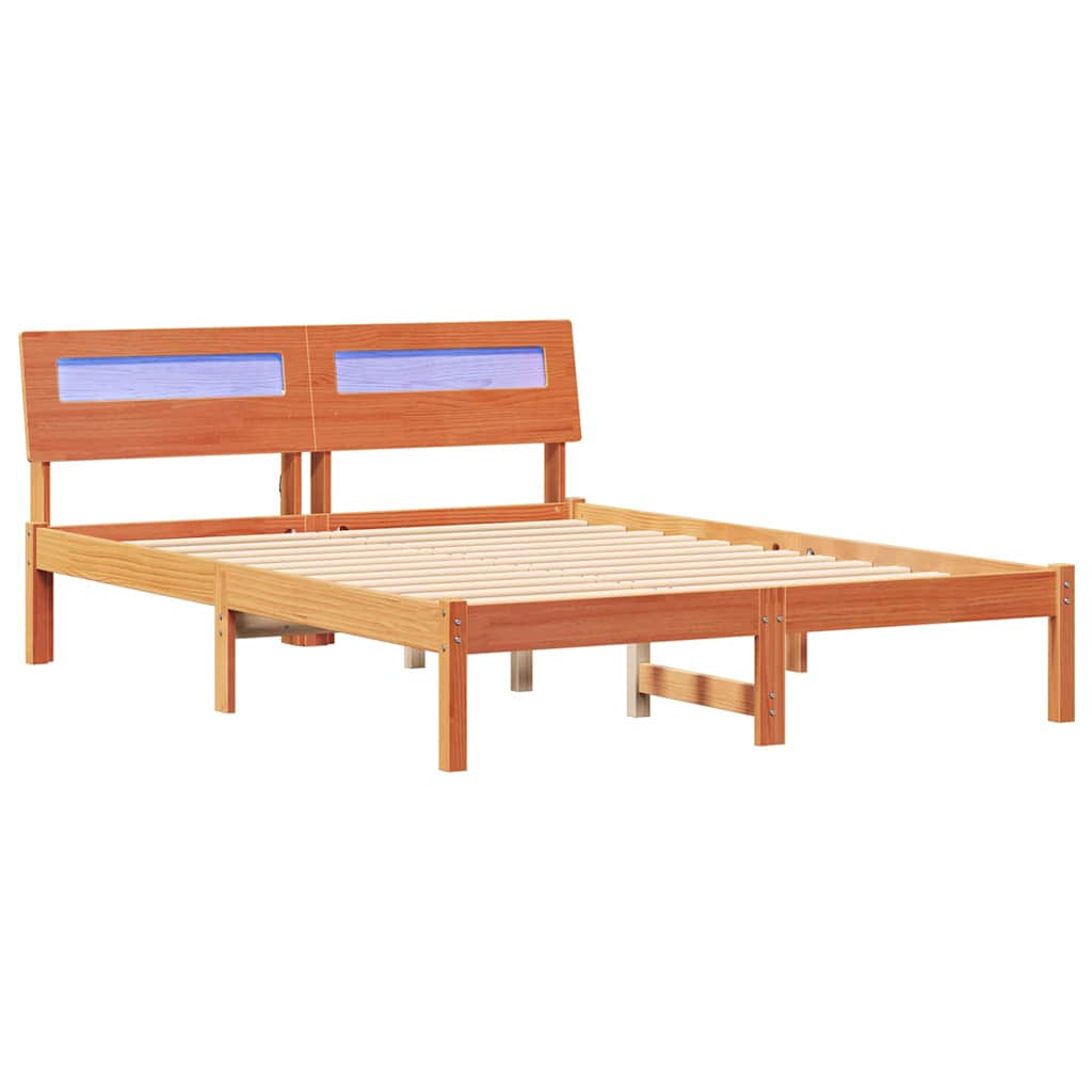 Krevetna konstrukcija s uzglavljem Vosak smeđa 135 x 190 cm