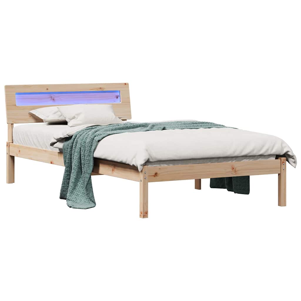 Krevetna konstrukcija Smeđa 100 x 200 cm Čvrsto borovo drvo