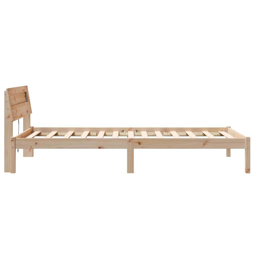 Krevetna konstrukcija Smeđa 100 x 200 cm Čvrsto borovo drvo
