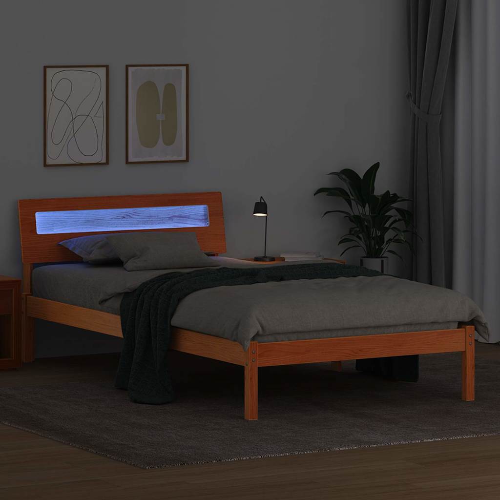 Krevetna konstrukcija s uzglavljem Vosak smeđa 100 x 200 cm