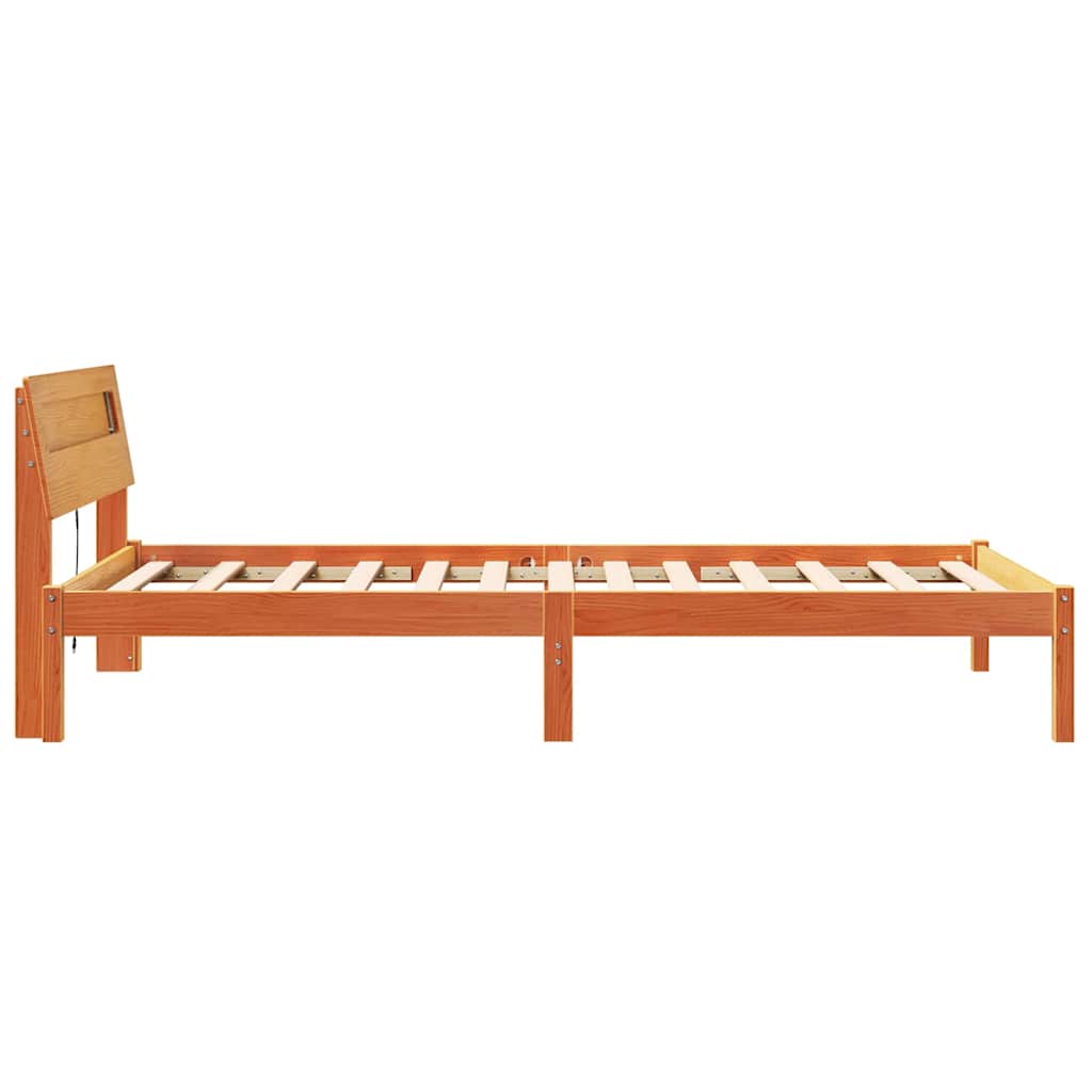 Krevetna konstrukcija s uzglavljem Vosak smeđa 90 x 200 cm
