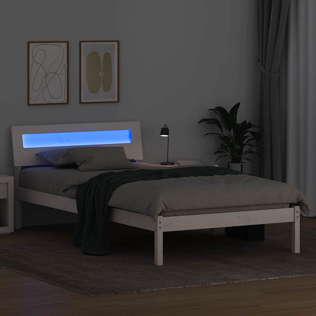 Krevetna konstrukcija Bijelo 80 x 200 cm Čvrsto borovo drvo