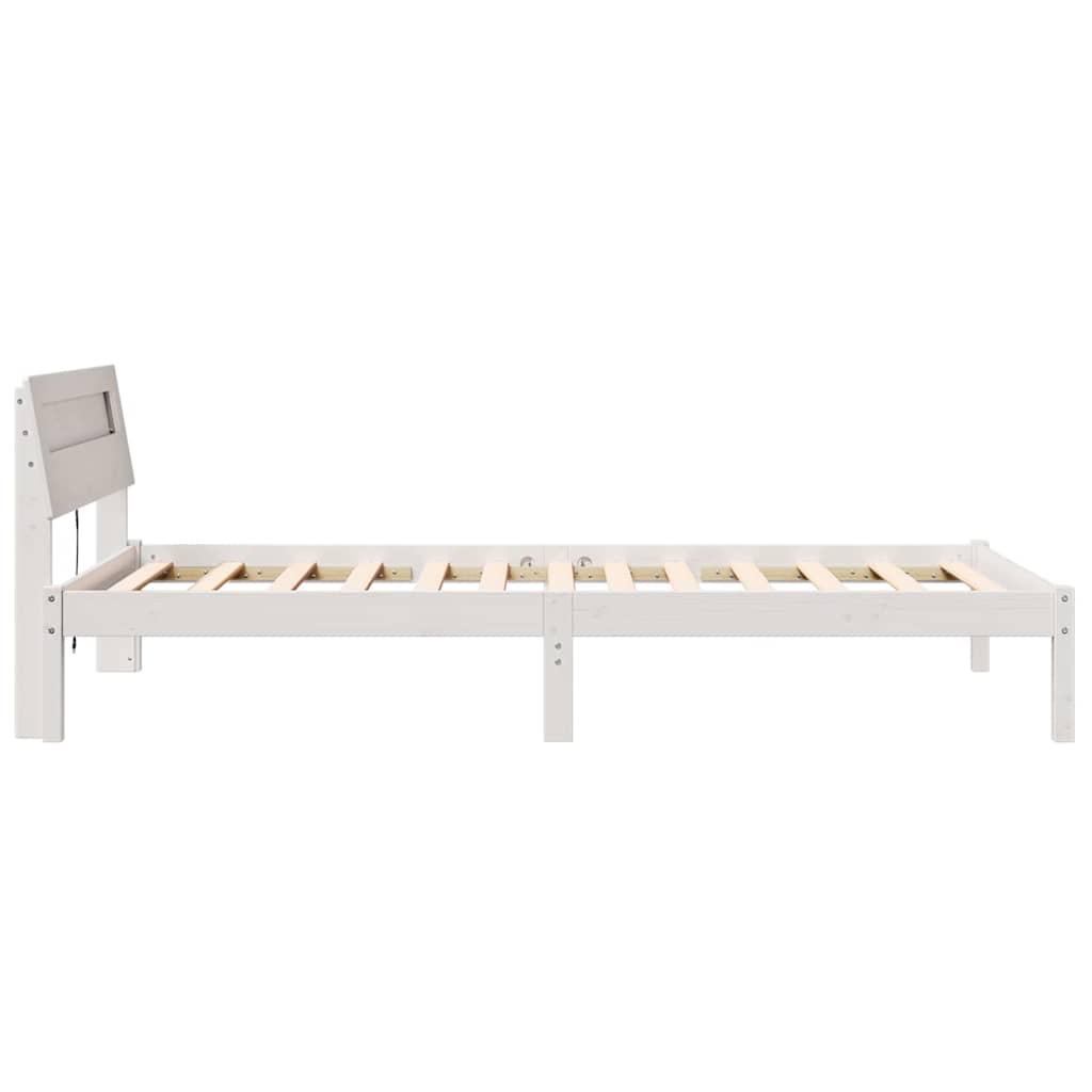 Krevetna konstrukcija Bijelo 80 x 200 cm Čvrsto borovo drvo