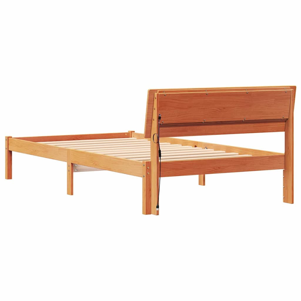 Krevetna konstrukcija s uzglavljem Vosak smeđa 80 x 200 cm