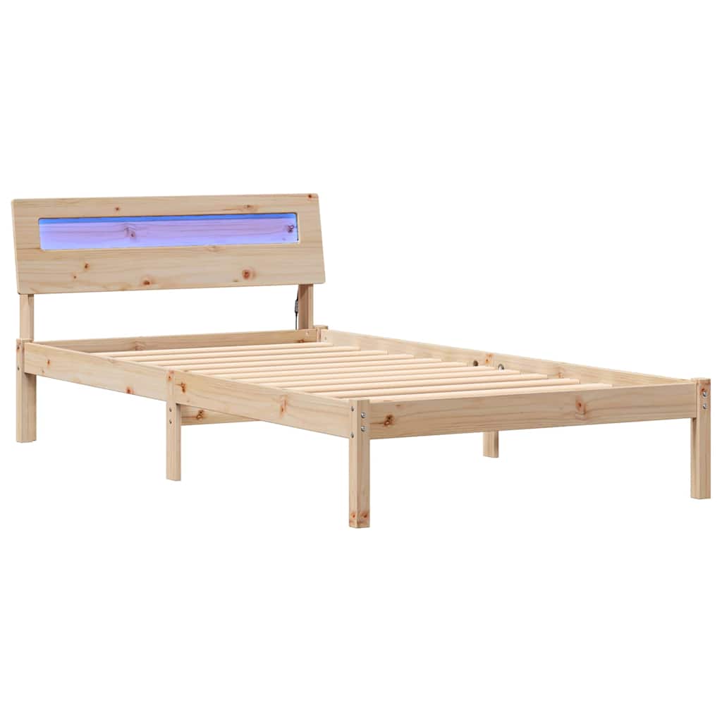 Krevetna konstrukcija Smeđa 75 x 190 cm Čvrsto borovo drvo
