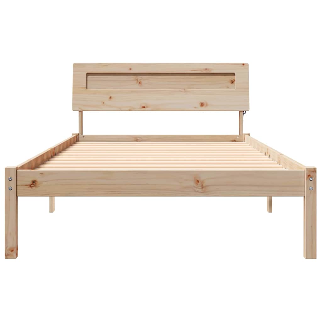 Krevetna konstrukcija Smeđa 75 x 190 cm Čvrsto borovo drvo