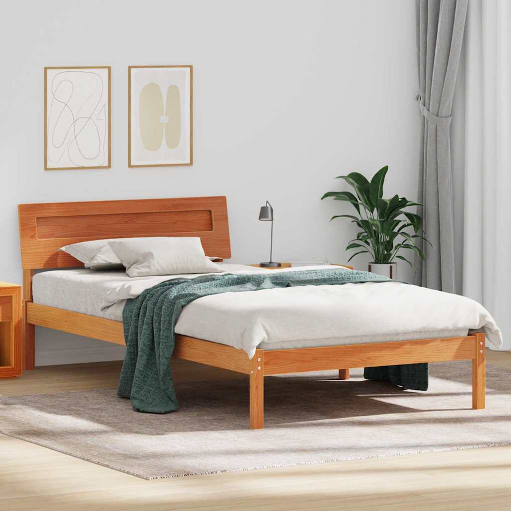 Krevetna konstrukcija s uzglavljem Vosak smeđa 75 x 190 cm