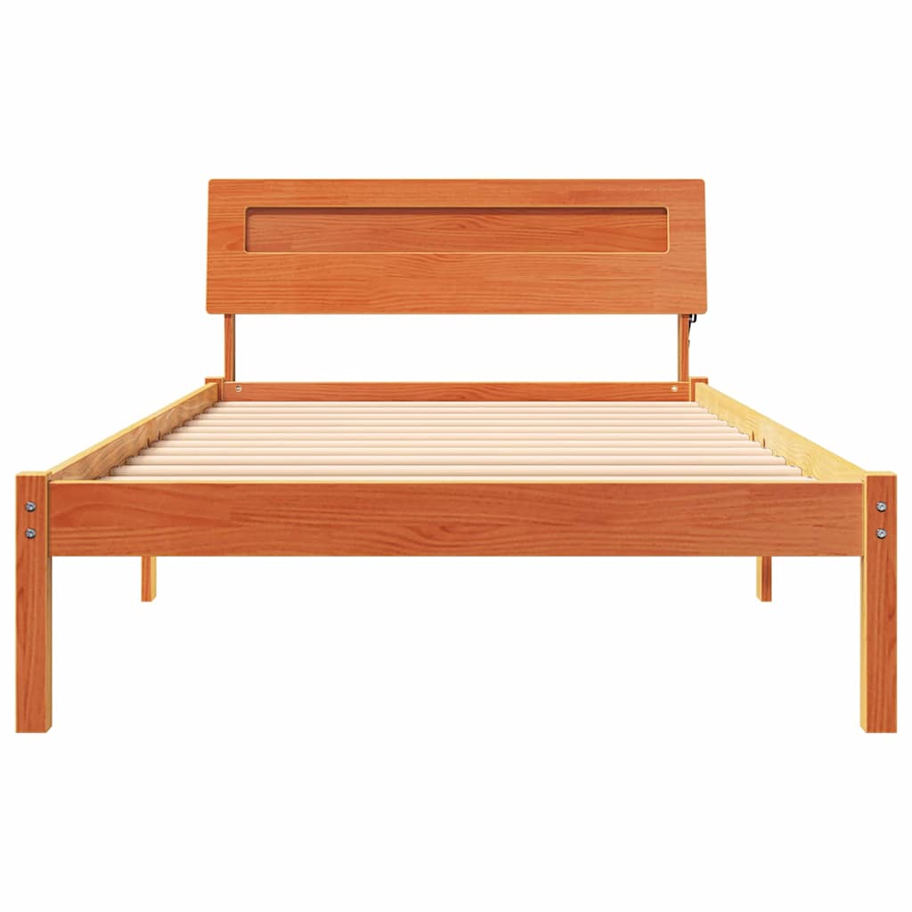 Krevetna konstrukcija s uzglavljem Vosak smeđa 75 x 190 cm