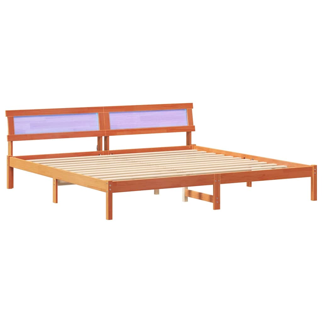 Krevetna konstrukcija s uzglavljem Vosak smeđa 180 x 200 cm