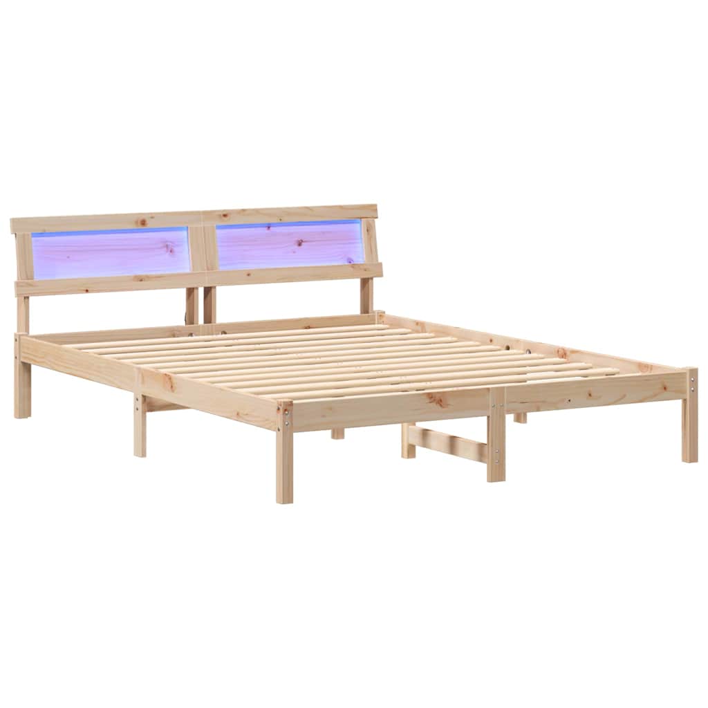 Krevetna konstrukcija Smeđa 160 x 200 cm Čvrsto borovo drvo
