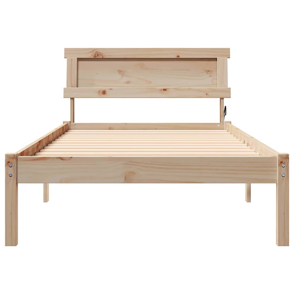 Krevetna konstrukcija Smeđa 100 x 200 cm Čvrsto borovo drvo