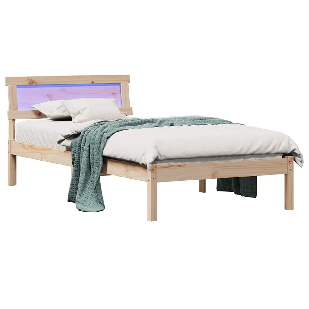 Krevetna konstrukcija Smeđa 100 x 200 cm Čvrsto borovo drvo