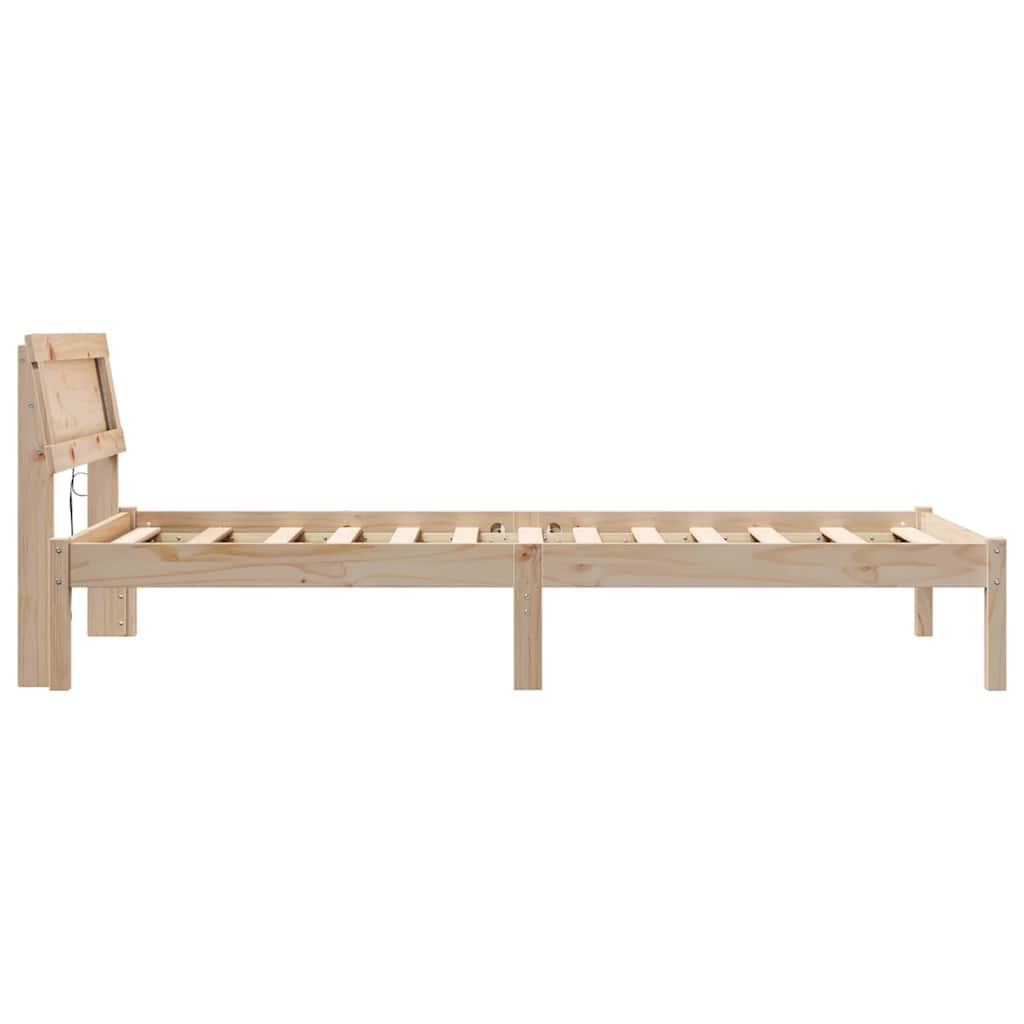 Krevetna konstrukcija Smeđa 90 x 200 cm Čvrsto borovo drvo