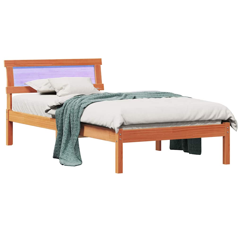 Krevetna konstrukcija s uzglavljem Vosak smeđa 90 x 200 cm
