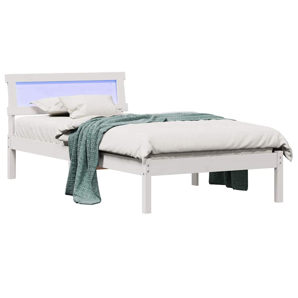Krevetna konstrukcija Bijelo 80 x 200 cm Čvrsto borovo drvo