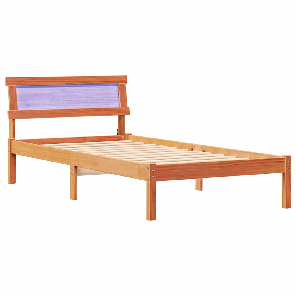 Krevetna konstrukcija s uzglavljem Vosak smeđa 80 x 200 cm