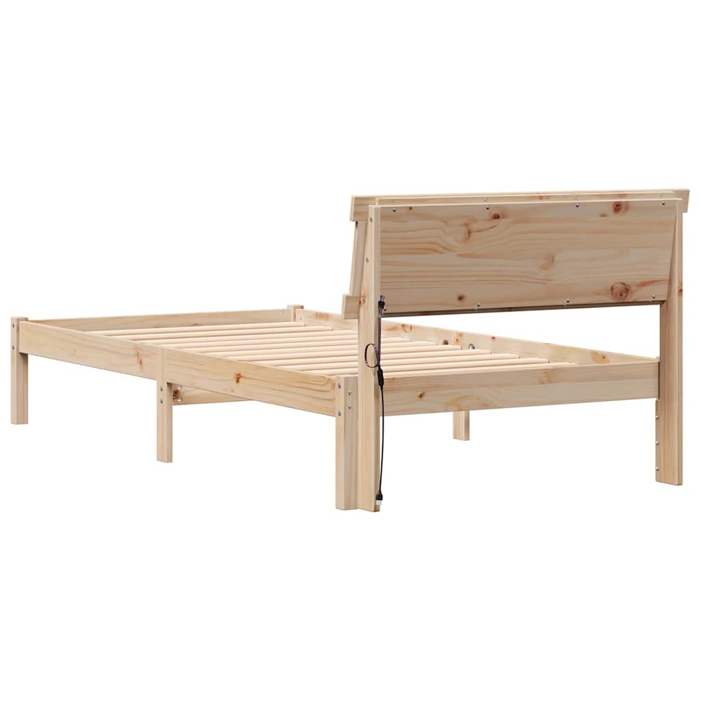 Krevetna konstrukcija Smeđa 90 x 190 cm Čvrsto borovo drvo