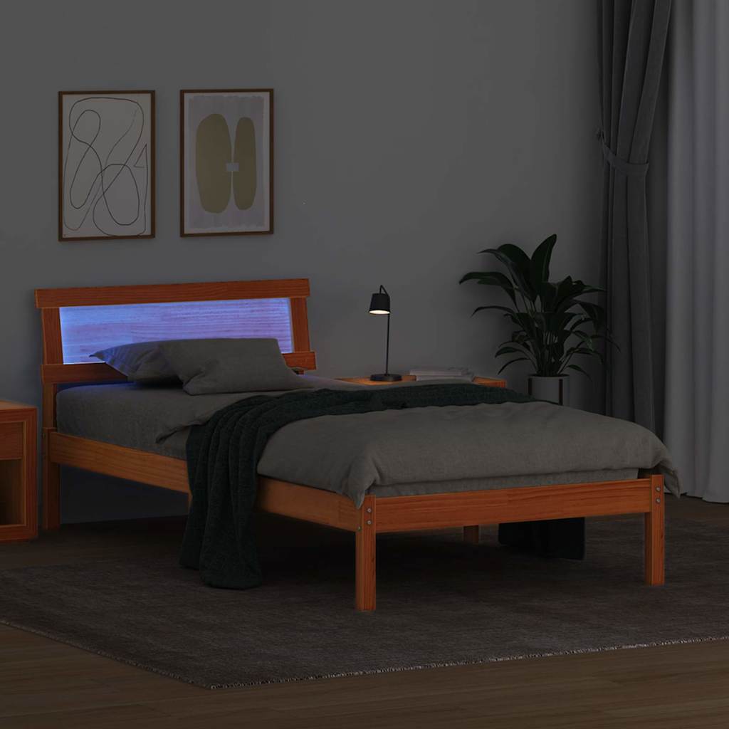 Krevetna konstrukcija s uzglavljem Vosak smeđa 75 x 190 cm