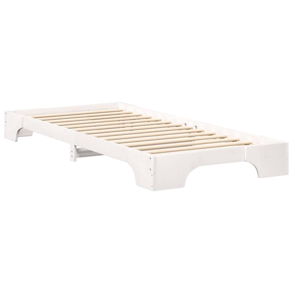 Krevetna konstrukcija Bijelo 80 x 210 cm Čvrsto borovo drvo