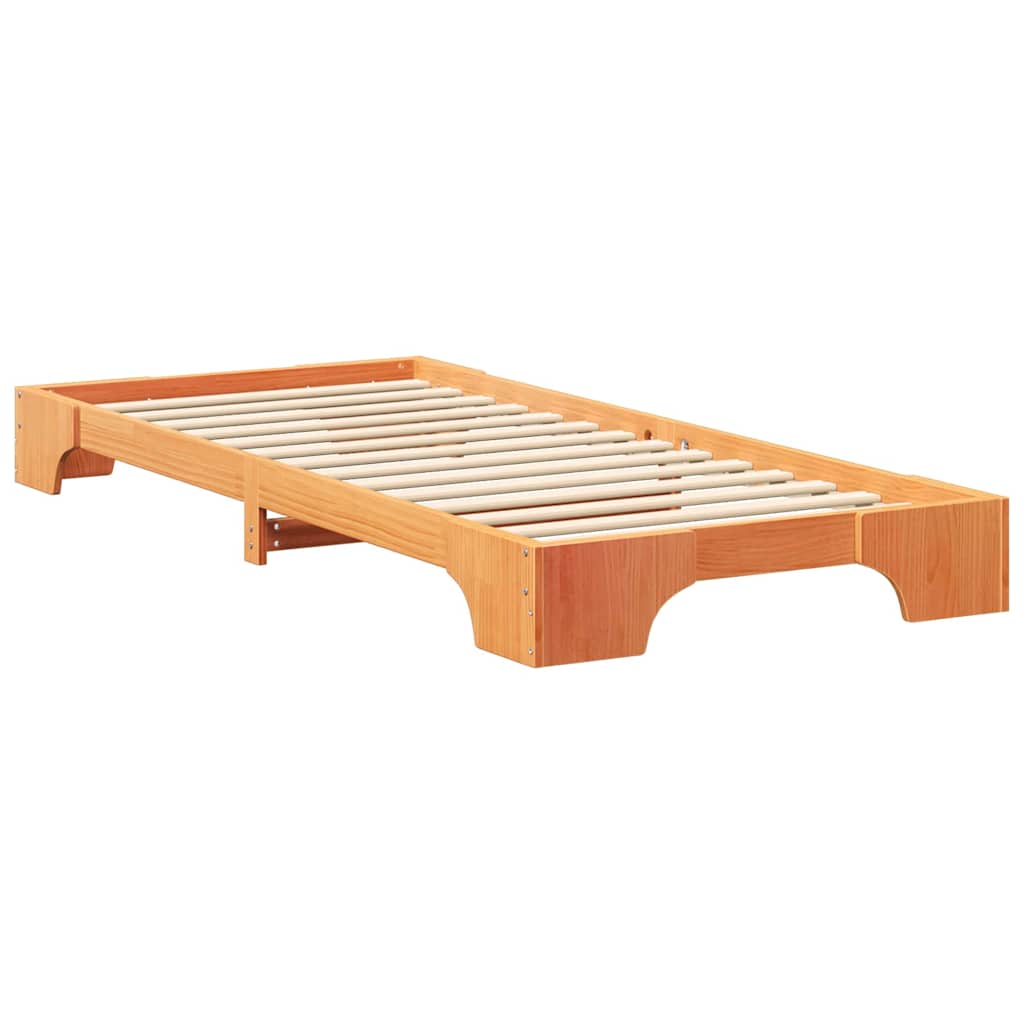Krevetna konstrukcija Smeđa 90 x 210 cm Čvrsto borovo drvo