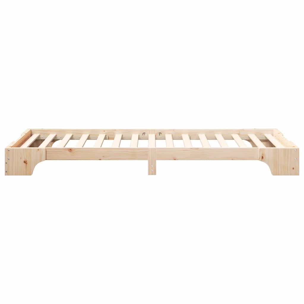 Krevetna konstrukcija Smeđa 100 x 210 cm Čvrsto borovo drvo