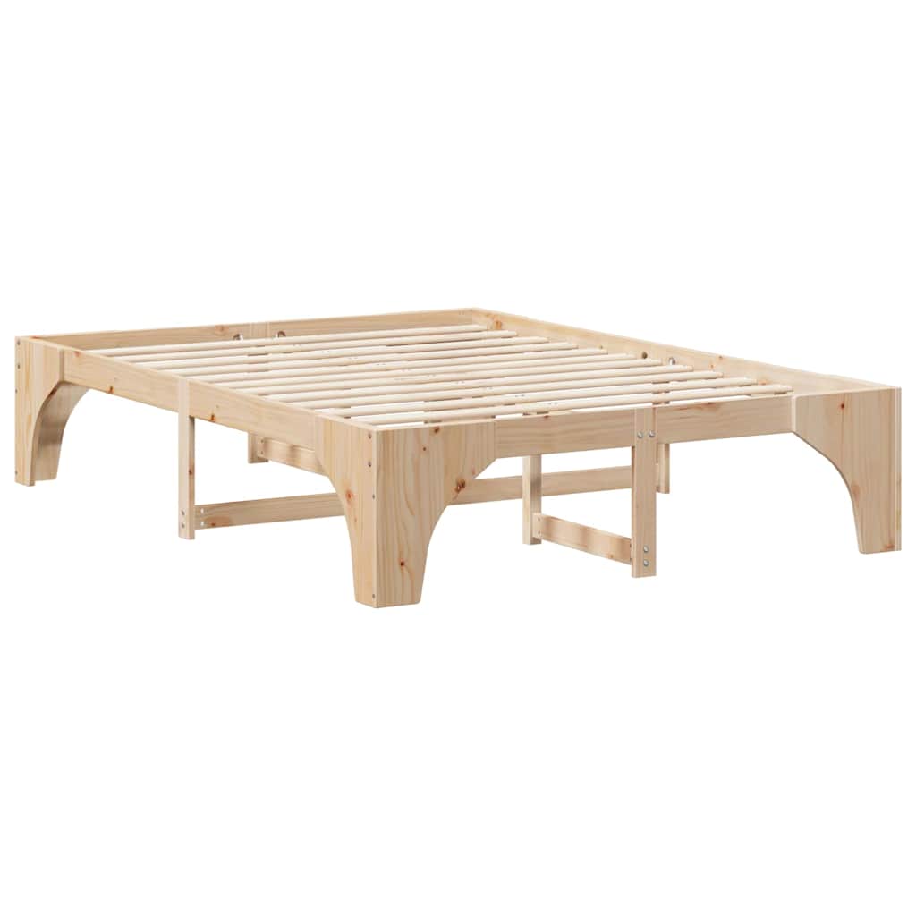Krevetna konstrukcija Smeđa 150 x 200 cm Čvrsto borovo drvo