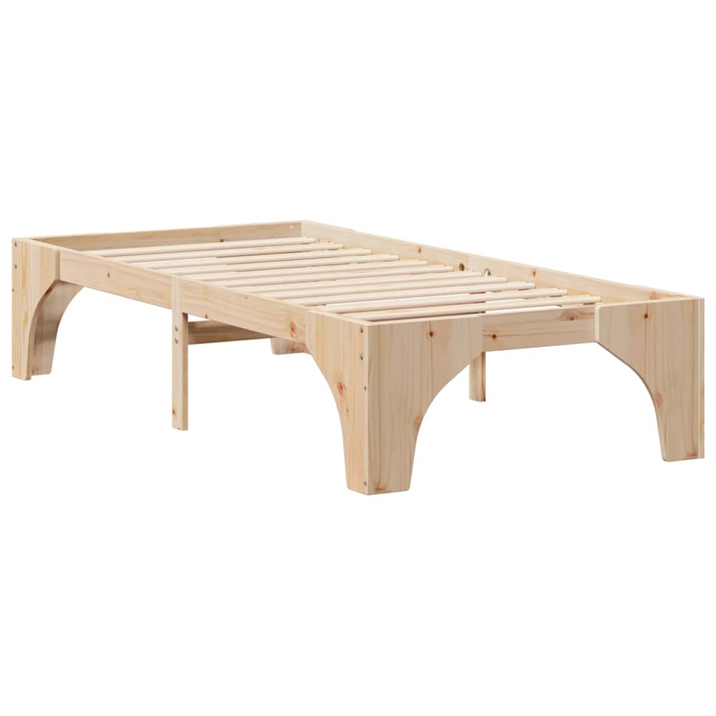 Krevetna konstrukcija Smeđa 75 x 190 cm Čvrsto borovo drvo