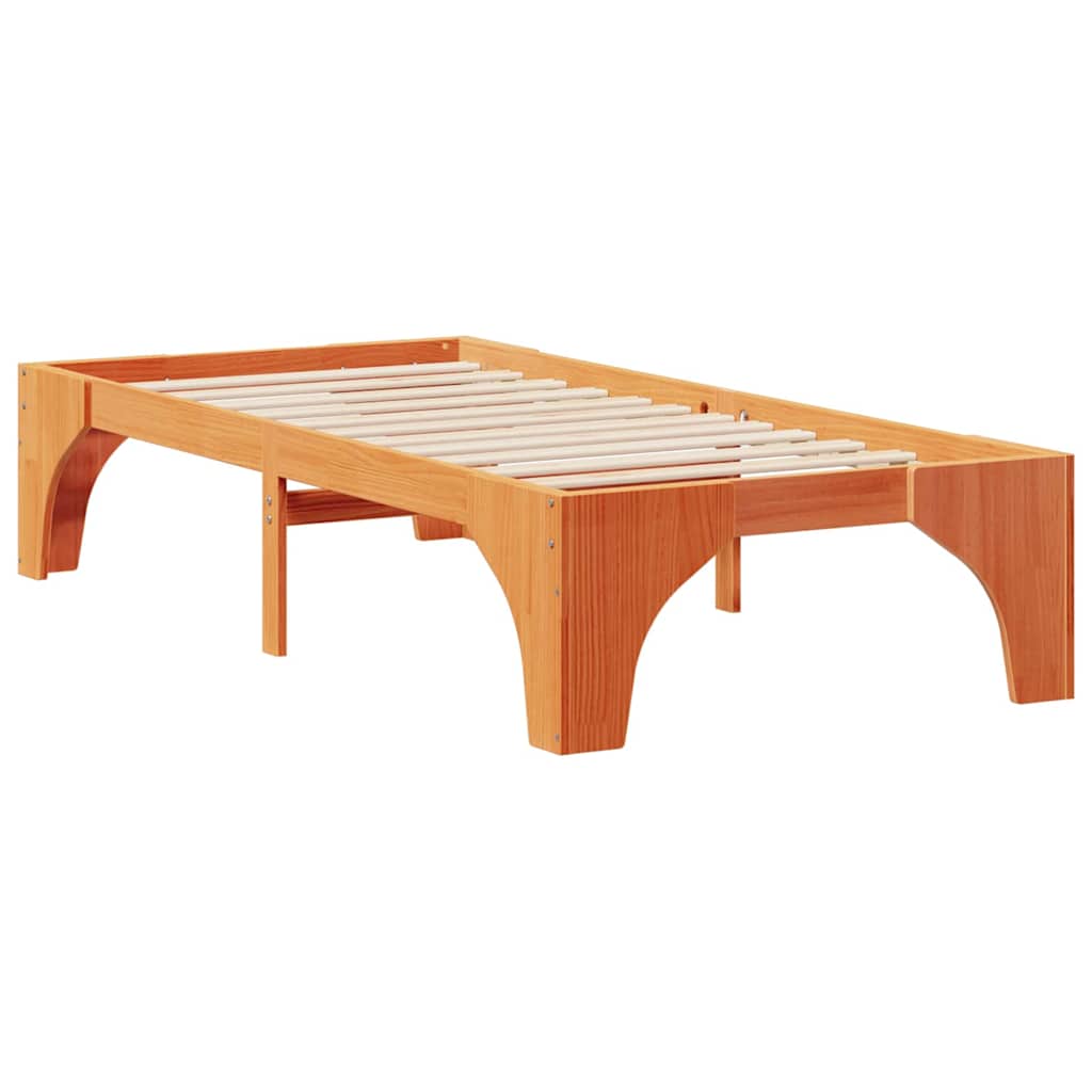 Krevetna konstrukcija Smeđa 75 x 190 cm Čvrsto borovo drvo