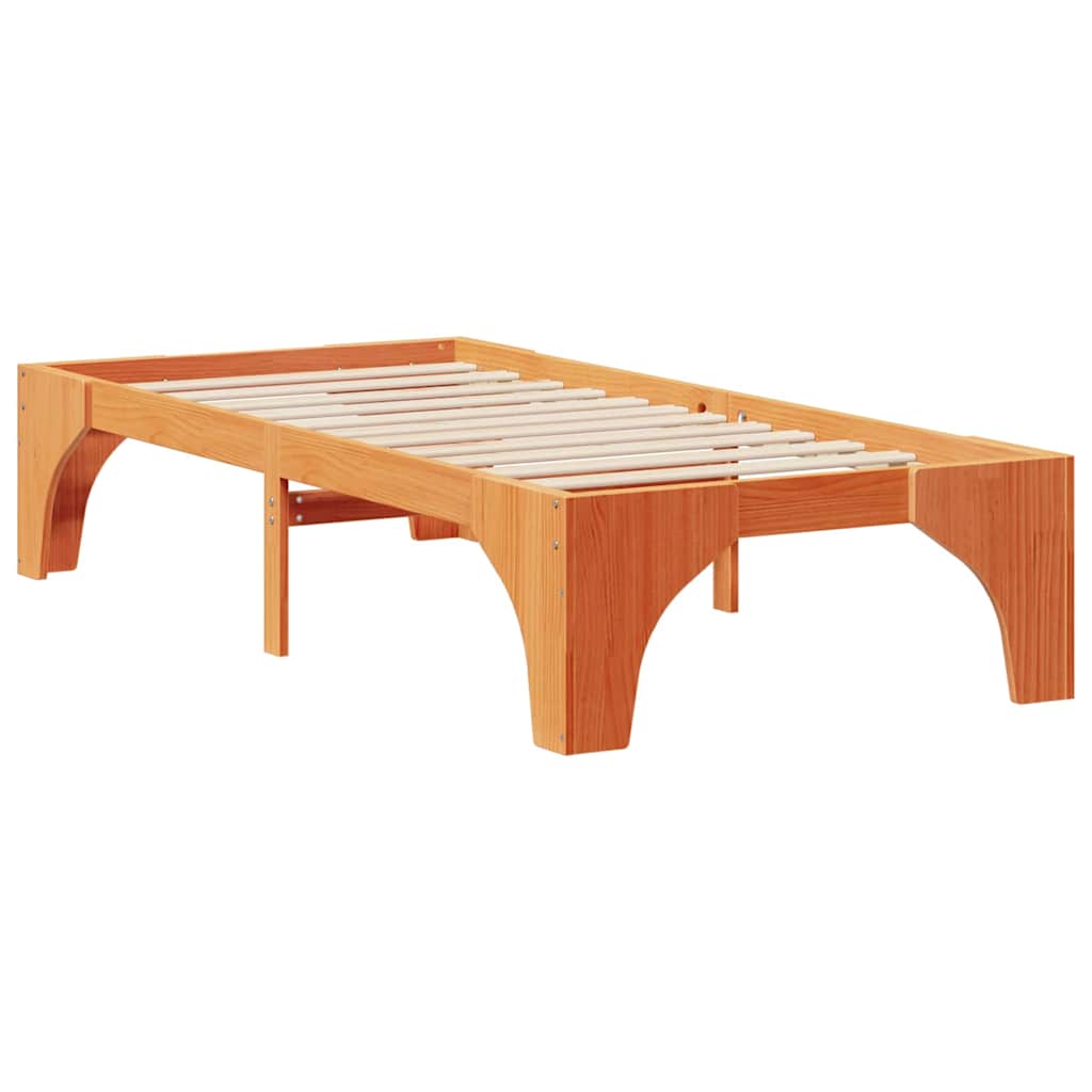 Krevetna konstrukcija Smeđa 75 x 190 cm Čvrsto borovo drvo