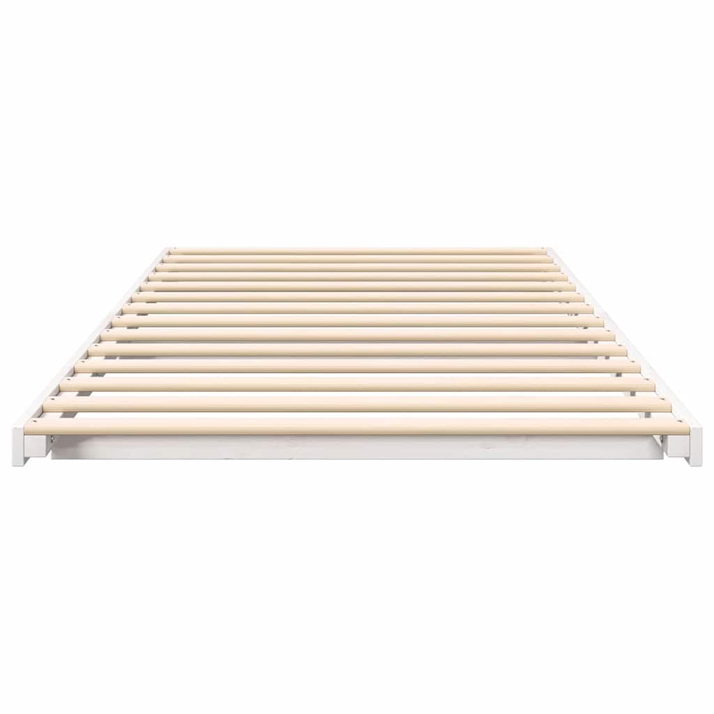 Krevetna konstrukcija Bijelo 80 x 220 cm Čvrsto borovo drvo