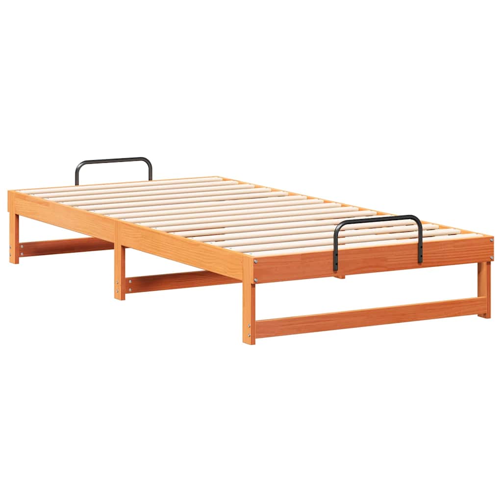 Krevetna konstrukcija Smeđa 100 x 200 cm Čvrsto borovo drvo