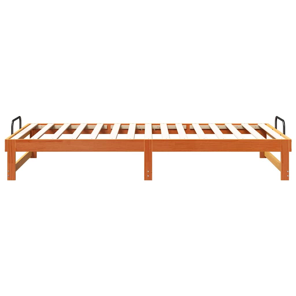 Krevetna konstrukcija Smeđa 100 x 200 cm Čvrsto borovo drvo