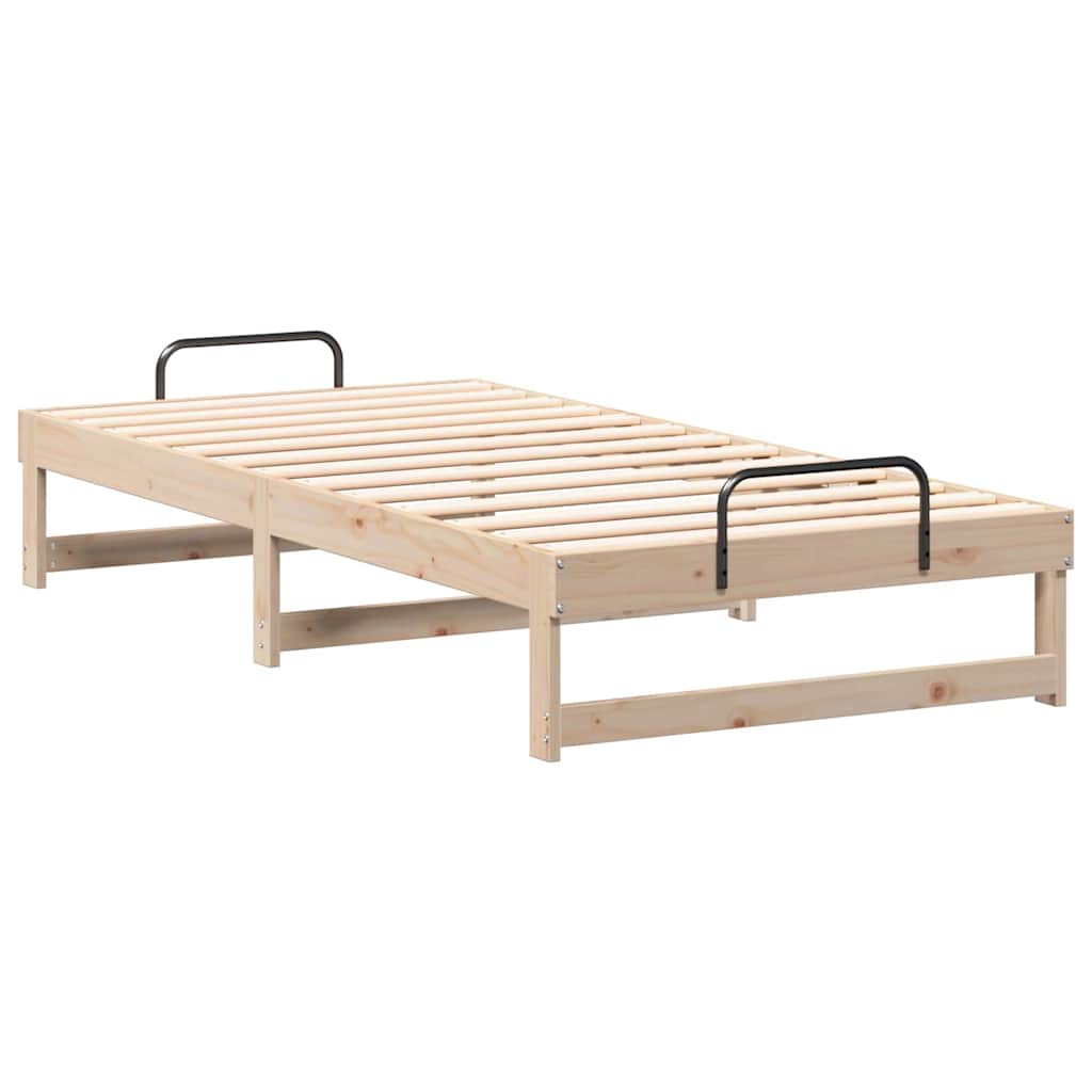 Krevetna konstrukcija Smeđa 75 x 190 cm Čvrsto borovo drvo