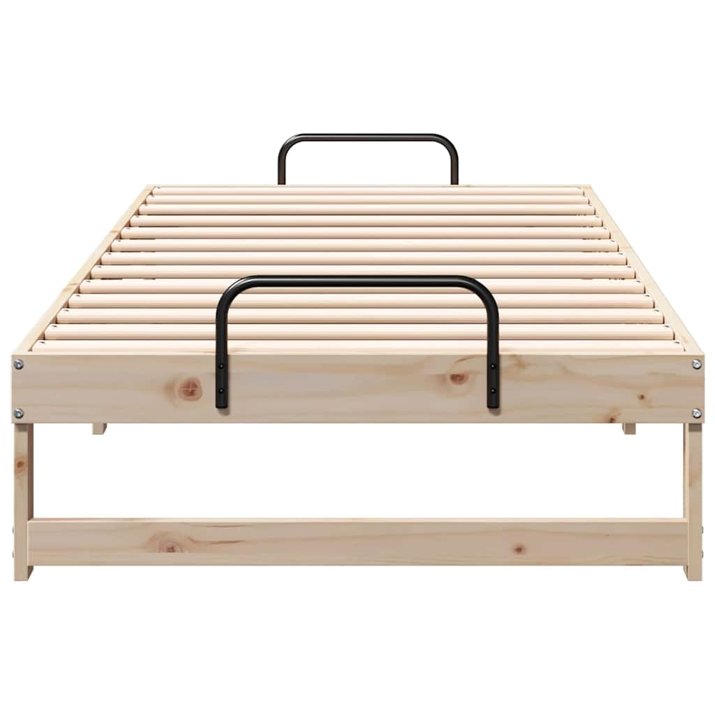 Krevetna konstrukcija Smeđa 75 x 190 cm Čvrsto borovo drvo