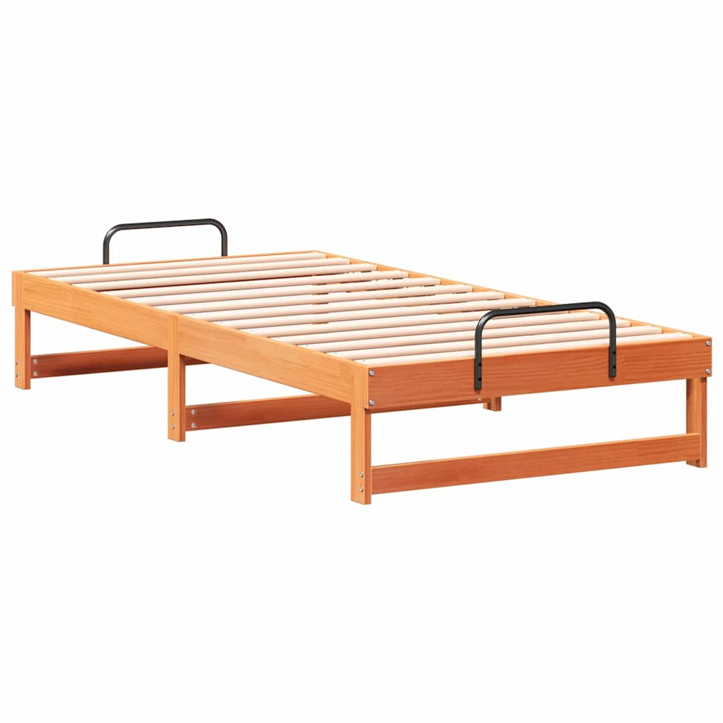 Krevetna konstrukcija Smeđa 75 x 190 cm Čvrsto borovo drvo