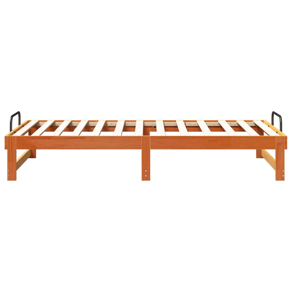 Krevetna konstrukcija Smeđa 75 x 190 cm Čvrsto borovo drvo