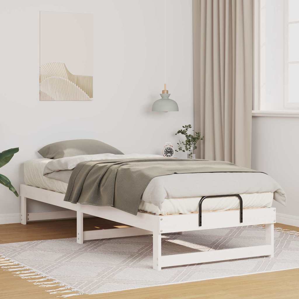 Krevetna konstrukcija Bijelo 80 x 210 cm Čvrsto borovo drvo